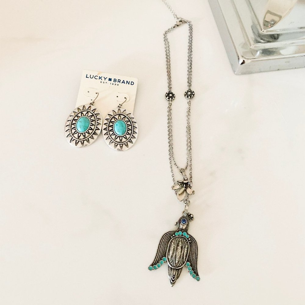 LUCKY BRAND SILVER WITH TURQUOISE SET